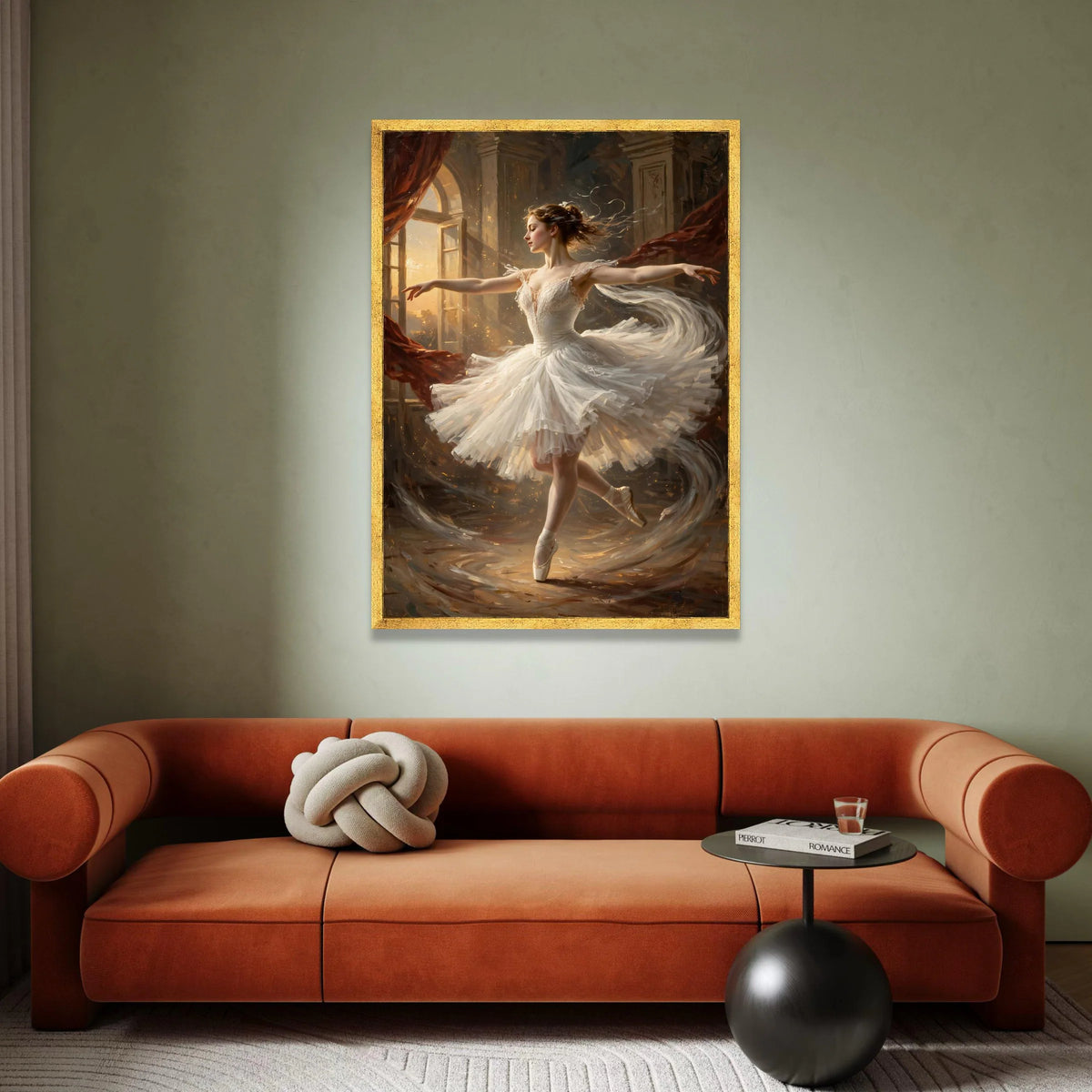Elegant Ballerina Dance Pose Canvas, White Tutu Ballet Wall Art, Graceful Ballet Dancer Home Decor, Classic Dance Canvas Canvas Print Art