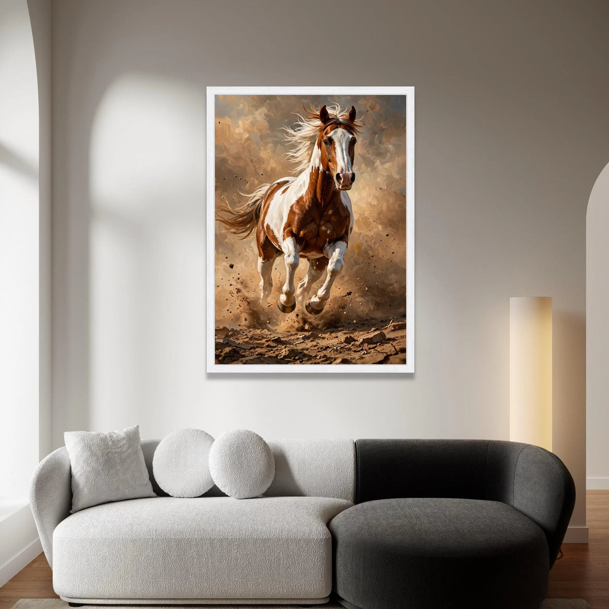Running Paint Horse Canvas, Energetic Animal Wall Art, Wild Mustang Home Decor, Dynamic Equestrian Canvas, Ready to Hang Canvas Print Art
