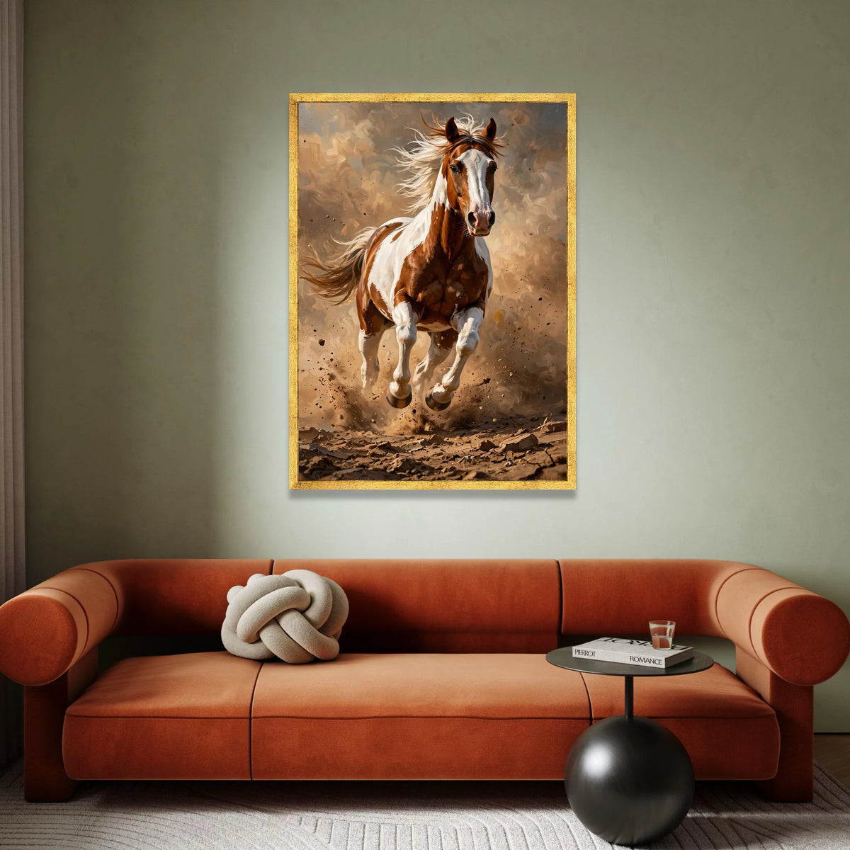 Running Paint Horse Canvas, Energetic Animal Wall Art, Wild Mustang Home Decor, Dynamic Equestrian Canvas, Ready to Hang Canvas Print Art