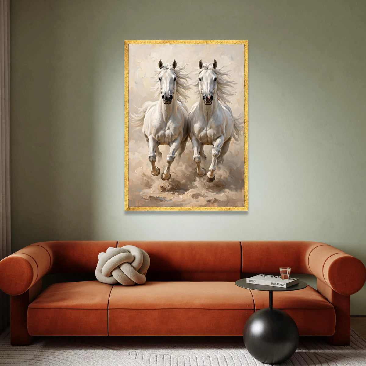 Majestic White Horses Running Canvas, Dynamic Animal Wall Art, Equestrian Home Decor, Nature Canvas, Ready to Hang Design Canvas Print Art