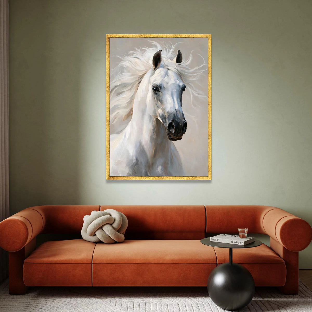 Majestic White Horse Portrait Canvas, Elegant Animal Wall Art, Equestrian Home Decor, Beautiful Horse Face Canvas, Ready to Canvas Print Art