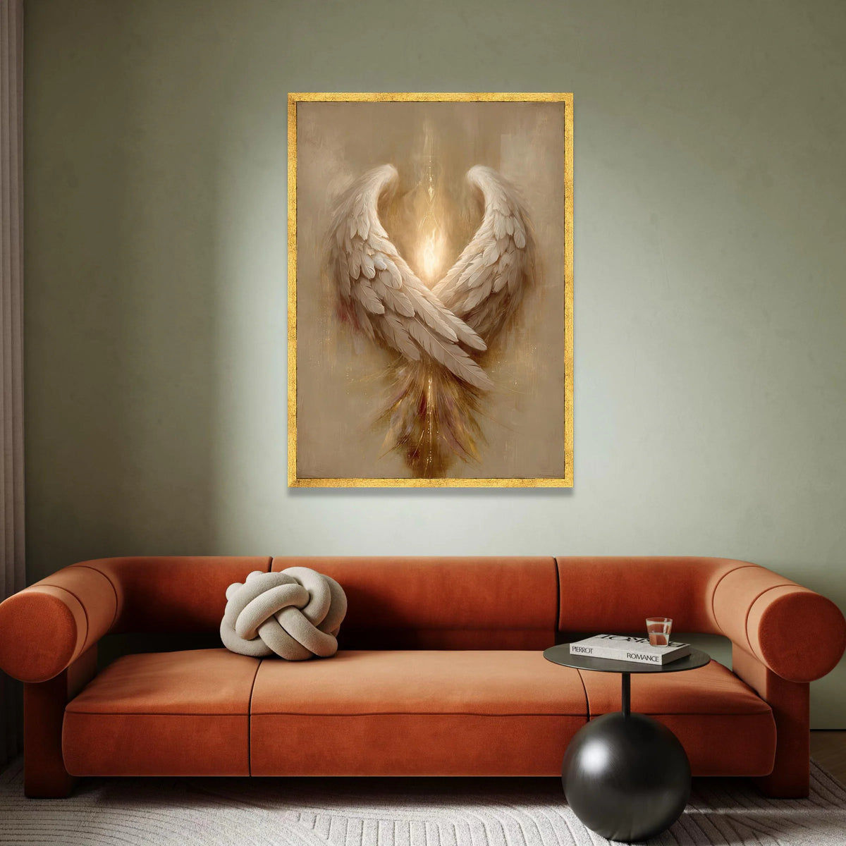 Radiant Angel Wings Canvas, Spiritual Wall Art, Warm Light Feather Decoration, Inspirational Home Canvas, Elegant Wing Canvas Print Art