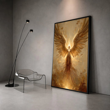 Radiant Angel Wings Canvas, Spiritual Light Wall Art, Glowing Figure Canvas, Inspirational Home Decor, Ethereal Artwork Canvas Print Art