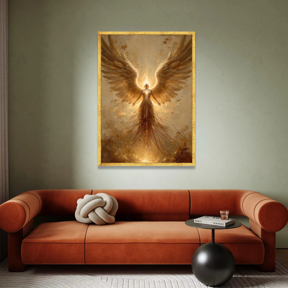 Radiant Angel Wings Canvas, Spiritual Light Wall Art, Glowing Figure Canvas, Inspirational Home Decor, Ethereal Artwork Canvas Print Art