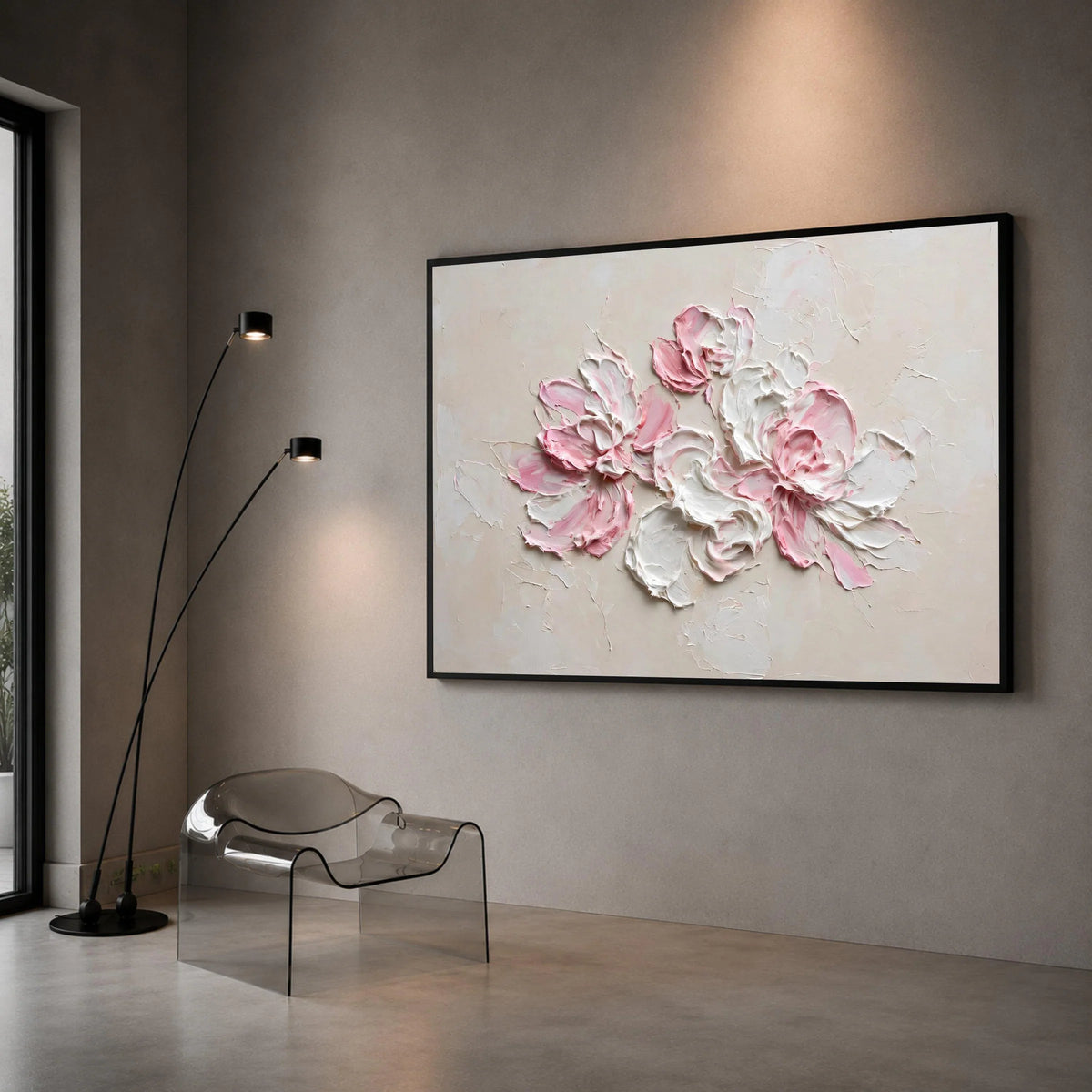 Soft Pink and White Floral Canvas, Elegant Flower Bouquet Wall Art, Romantic Home Decoration, Pastel Floral Canvas Print, Canvas Print Art