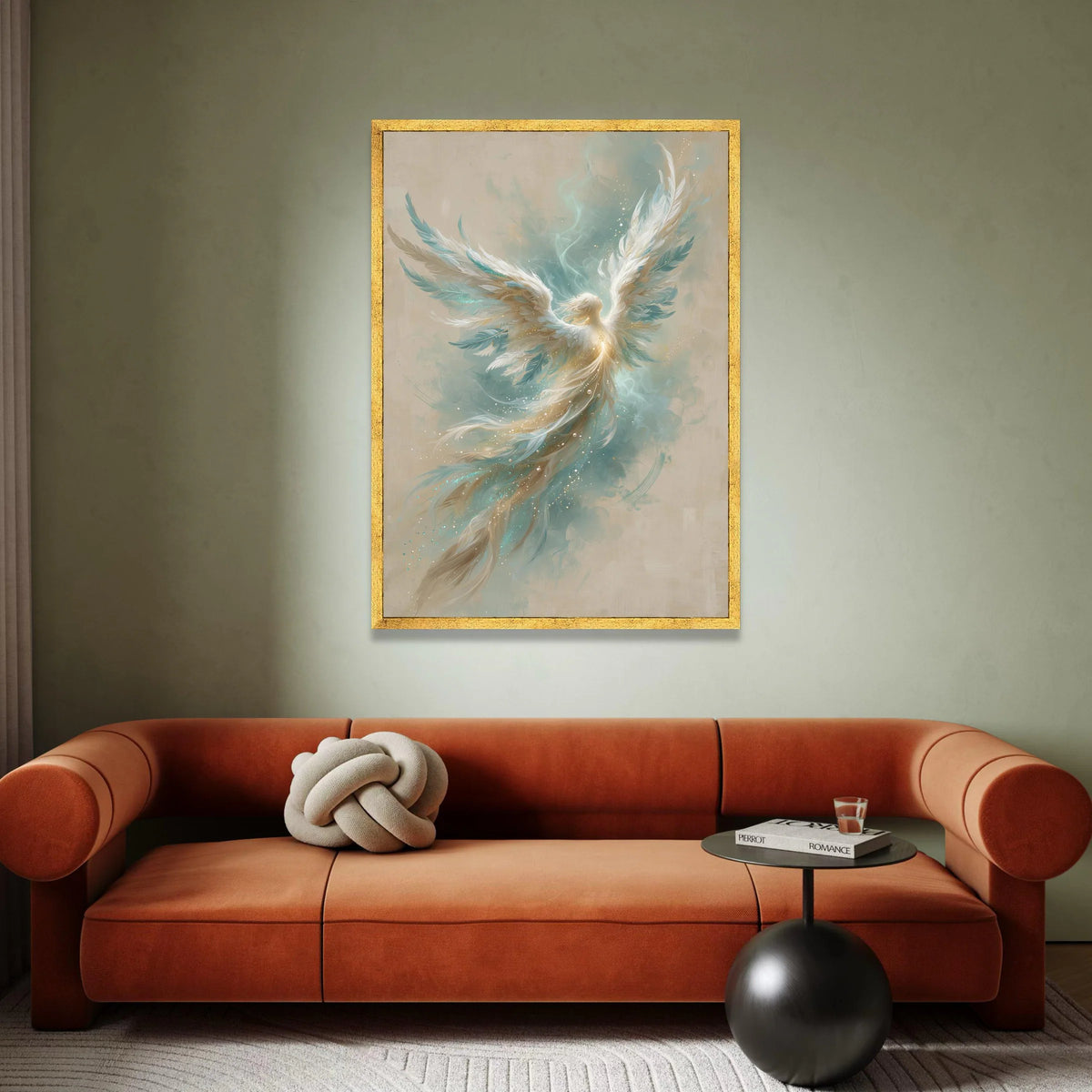 Ethereal Angel Wings Canvas Wall Art, Heavenly Feathered Figure, Spiritual Light Painting, Inspirational Home Decor, Canvas Print Art