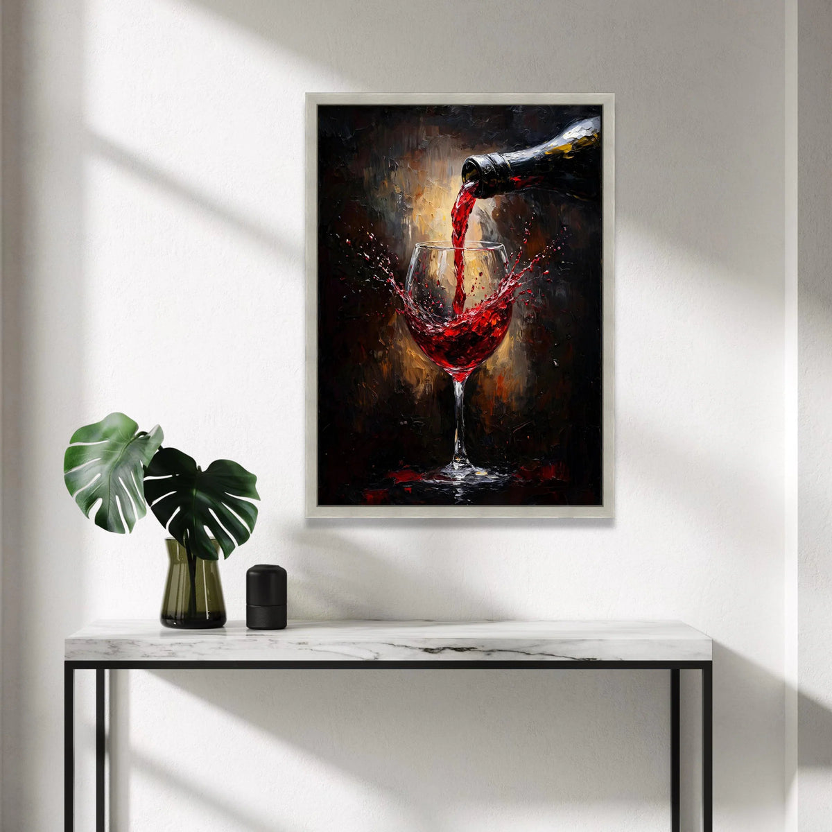 Red Wine Pouring Canvas, Wine Glass Splash Art, Elegant Bar Wall Decor, Beverage Drink Canvas, Modern Kitchen Wall Art Canvas Print Art