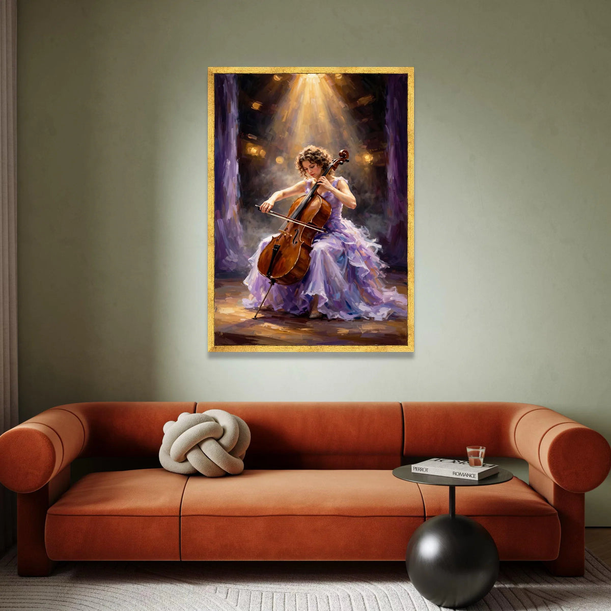 Elegant Cellist Playing Cello Canvas, Classical Music Art, Woman Musician Wall Decor, Artistic Performance Painting, Fine Canvas Print Art
