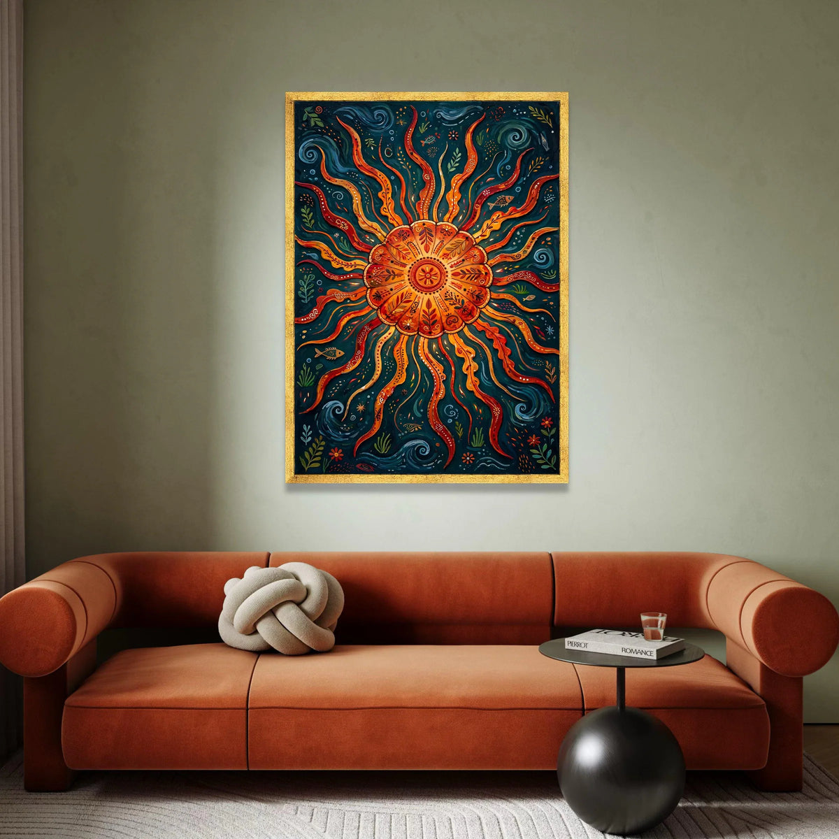 Vibrant Sunflower Canvas Wall Art, Abstract Floral Design, Bright Orange Sun Art, Nature Canvas, Modern Home Decoration Canvas Print Art