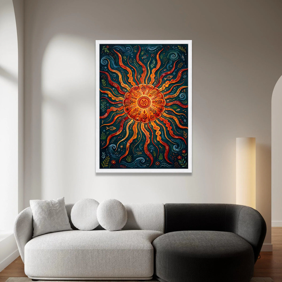 Vibrant Sunflower Canvas Wall Art, Abstract Floral Design, Bright Orange Sun Art, Nature Canvas, Modern Home Decoration Canvas Print Art