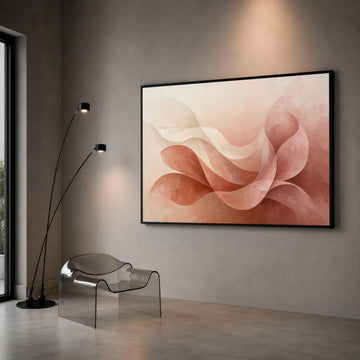 Soft Abstract Floral Canvas, Warm Earth Tone Wall Art, Modern Home Decoration, Flowing Petal Design, Elegant Canvas Canvas Print Art