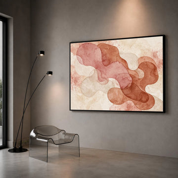 Abstract Earth Tone Canvas Wall Art, Organic Shapes Design, Modern Neutral Home Decor, Soft Brown and Beige Canvas Canvas Print Art