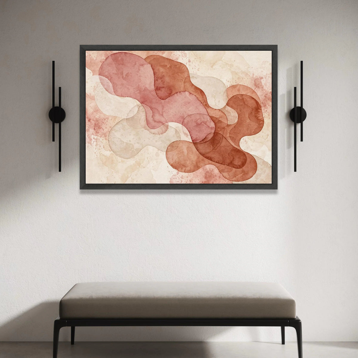 Abstract Earth Tone Canvas Wall Art, Organic Shapes Design, Modern Neutral Home Decor, Soft Brown and Beige Canvas Canvas Print Art