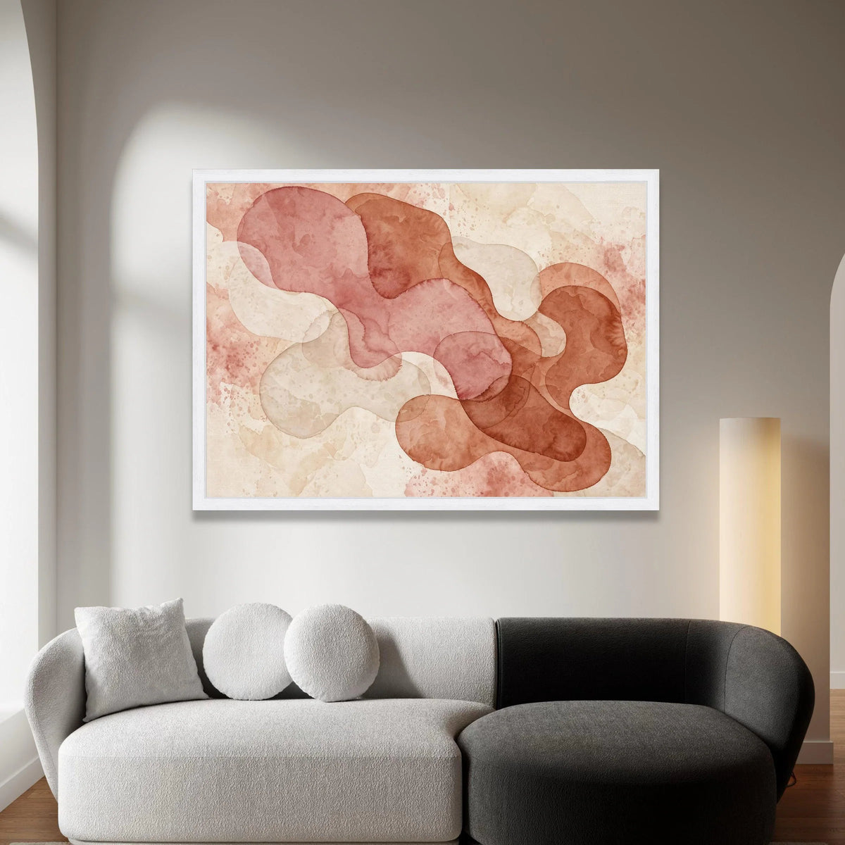 Abstract Earth Tone Canvas Wall Art, Organic Shapes Design, Modern Neutral Home Decor, Soft Brown and Beige Canvas Canvas Print Art