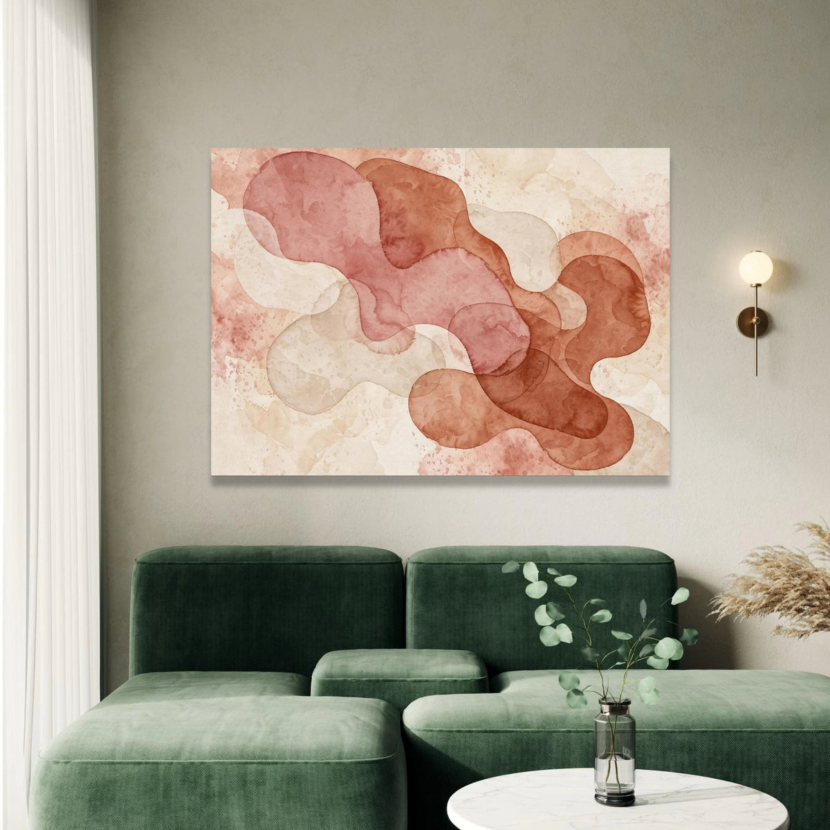 Abstract Earth Tone Canvas Wall Art, Organic Shapes Design, Modern Neutral Home Decor, Soft Brown and Beige Canvas Canvas Print Art