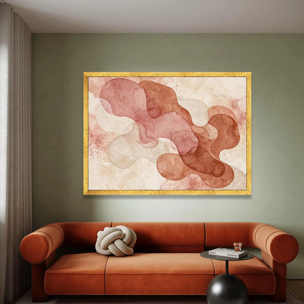 Abstract Earth Tone Canvas Wall Art, Organic Shapes Design, Modern Neutral Home Decor, Soft Brown and Beige Canvas Canvas Print Art