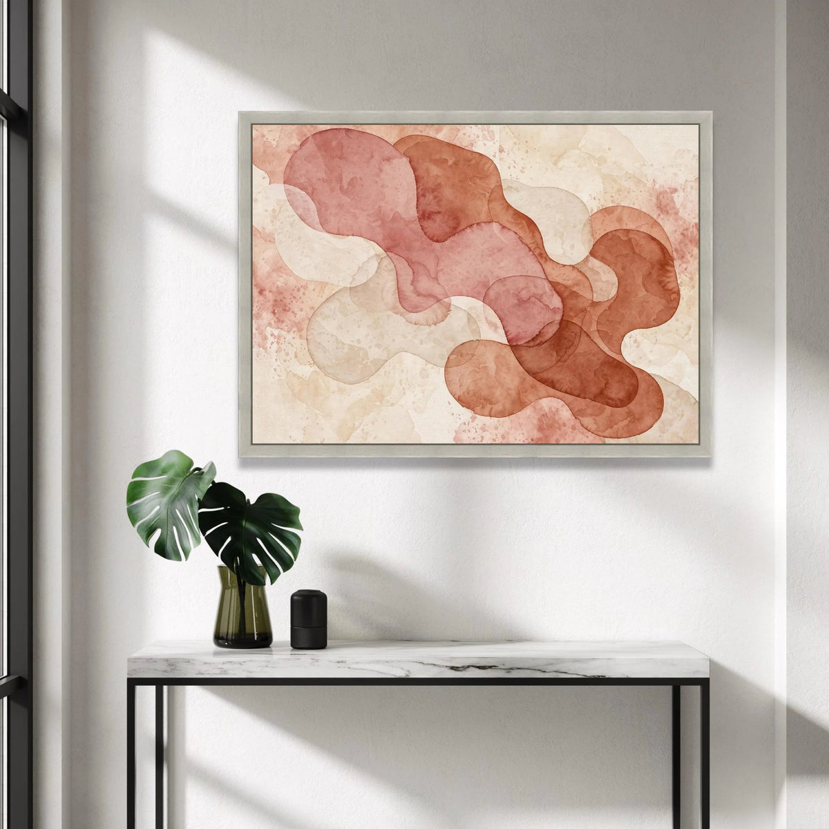 Abstract Earth Tone Canvas Wall Art, Organic Shapes Design, Modern Neutral Home Decor, Soft Brown and Beige Canvas Canvas Print Art