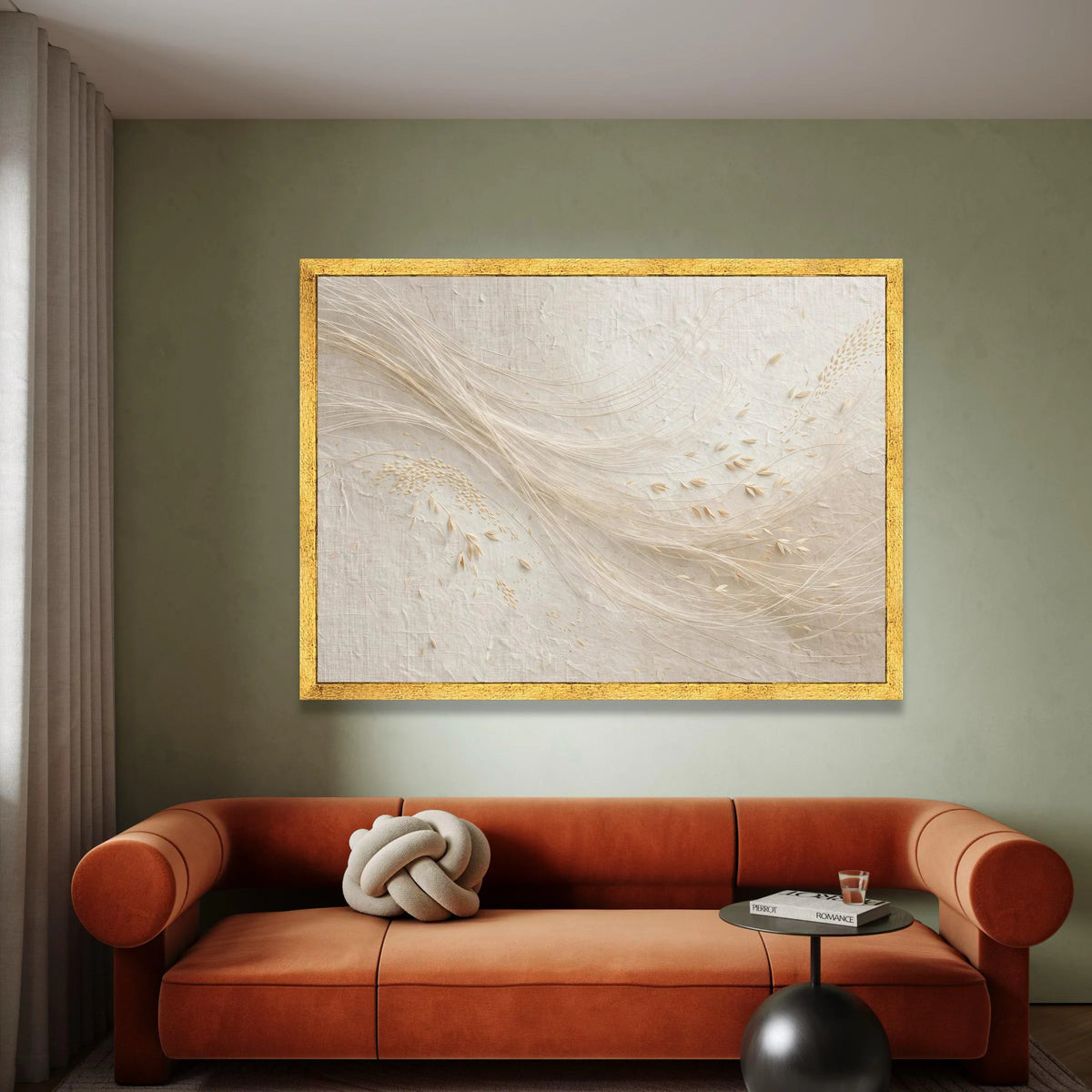 Abstract Neutral Tones Canvas, Minimalist Flowing Lines Wall Art, Modern Beige Home Decoration, Soft Natural Elements Canvas Print Art
