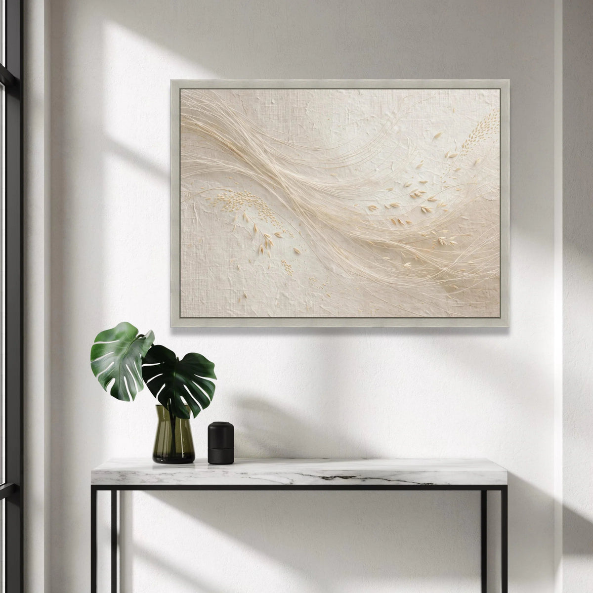 Abstract Neutral Tones Canvas, Minimalist Flowing Lines Wall Art, Modern Beige Home Decoration, Soft Natural Elements Canvas Print Art