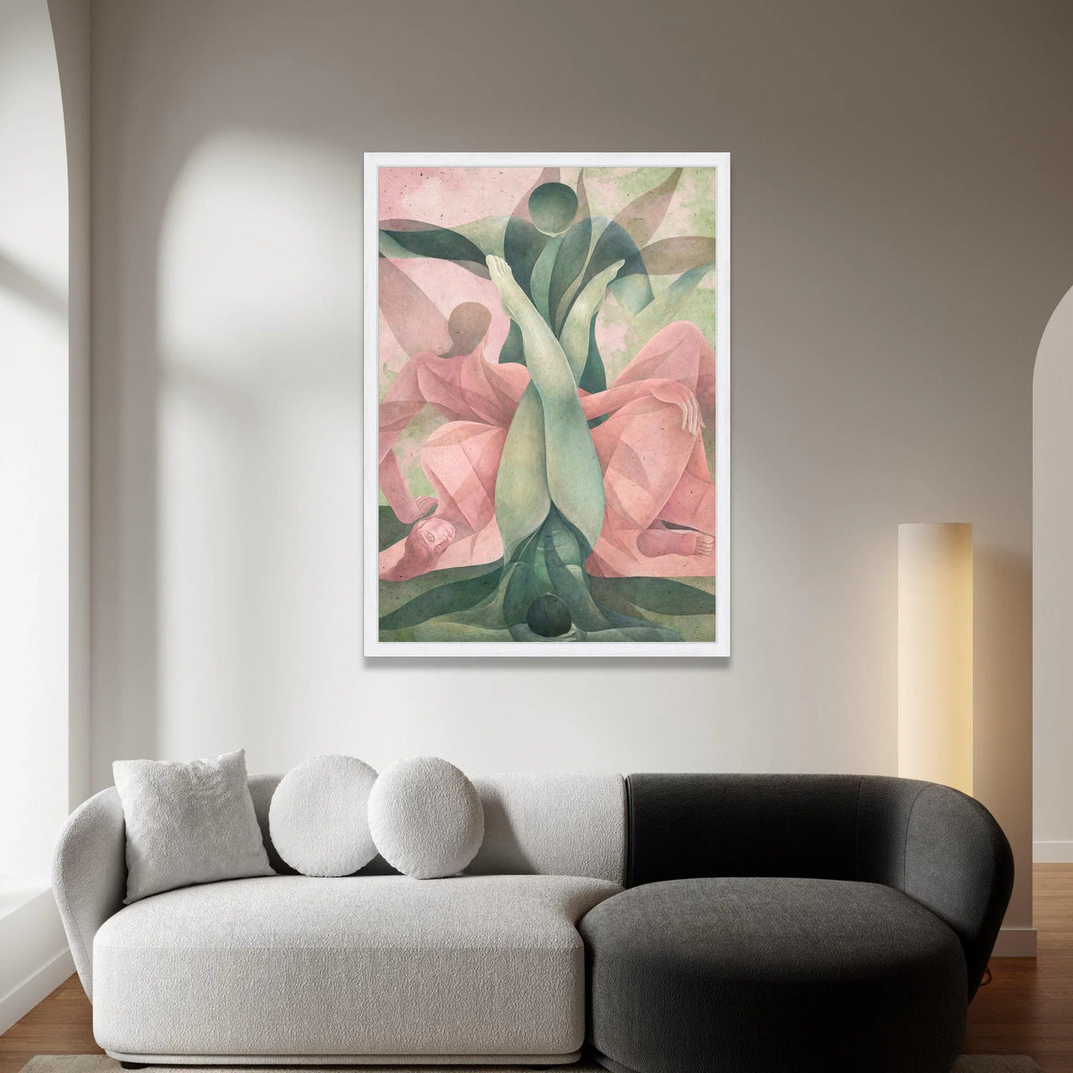 Abstract Human Form Canvas, Surreal Figurative Art, Soft Pastel Wall Decor, Modern Home Canvas, Contemporary Wall Art Canvas Print Art