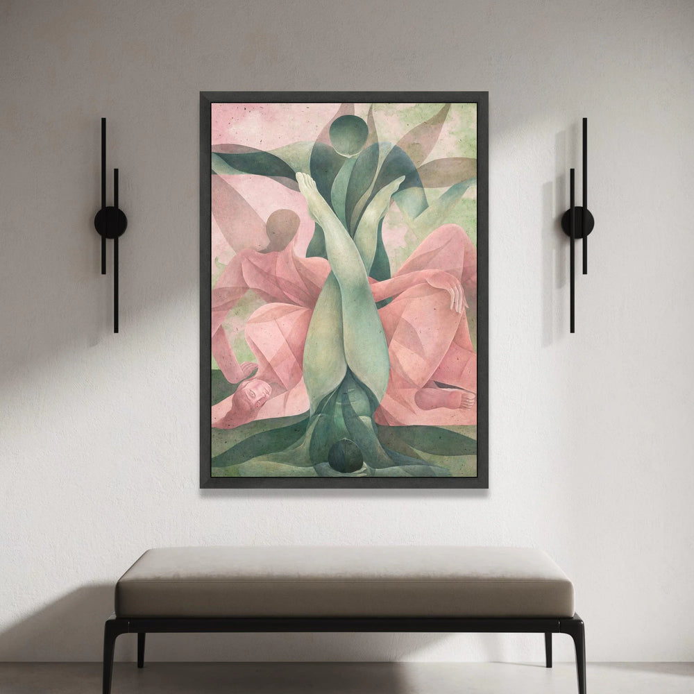 Abstract Human Form Canvas, Surreal Figurative Art, Soft Pastel Wall Decor, Modern Home Canvas, Contemporary Wall Art Canvas Print Art