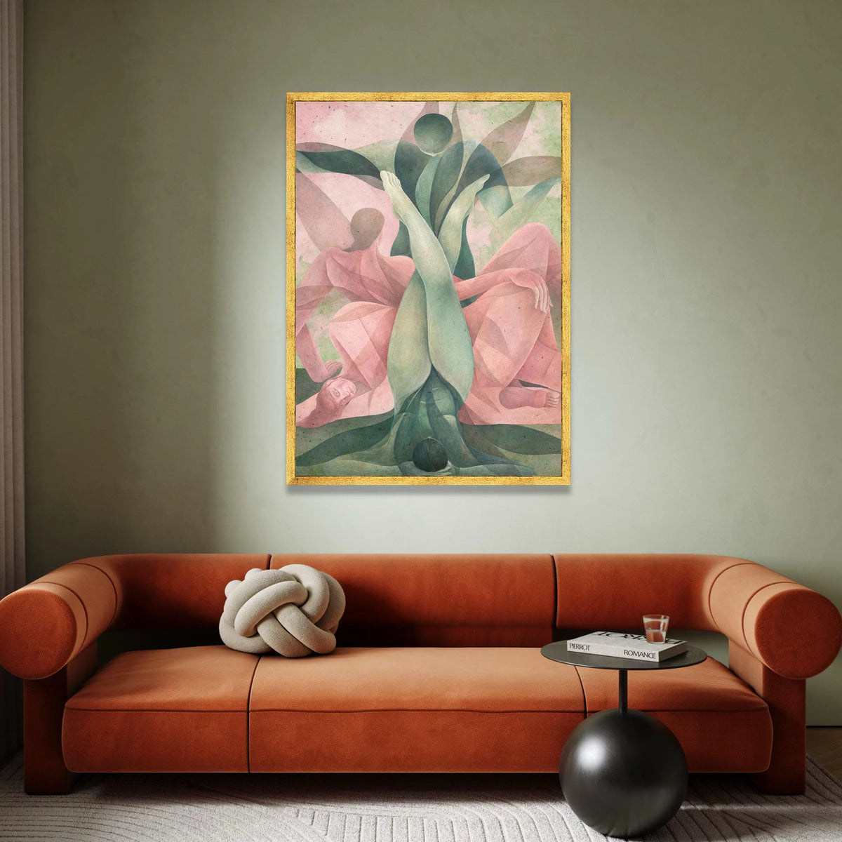 Abstract Human Form Canvas, Surreal Figurative Art, Soft Pastel Wall Decor, Modern Home Canvas, Contemporary Wall Art Canvas Print Art