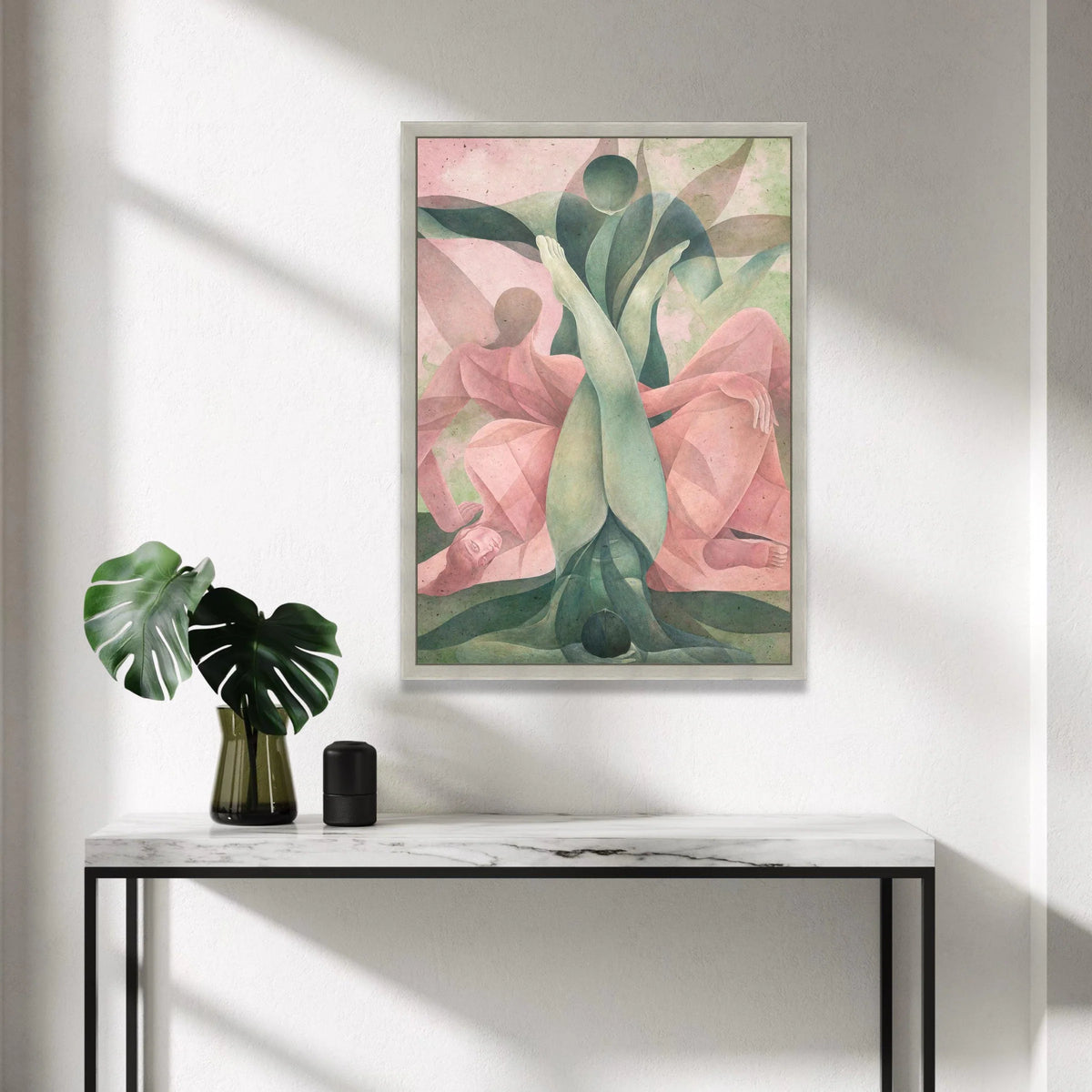 Abstract Human Form Canvas, Surreal Figurative Art, Soft Pastel Wall Decor, Modern Home Canvas, Contemporary Wall Art Canvas Print Art