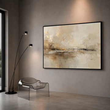Neutral Abstract Canvas Wall Art, Beige Brown Modern Painting, Contemporary Home Decoration, Large Statement Artwork, Canvas Print Art