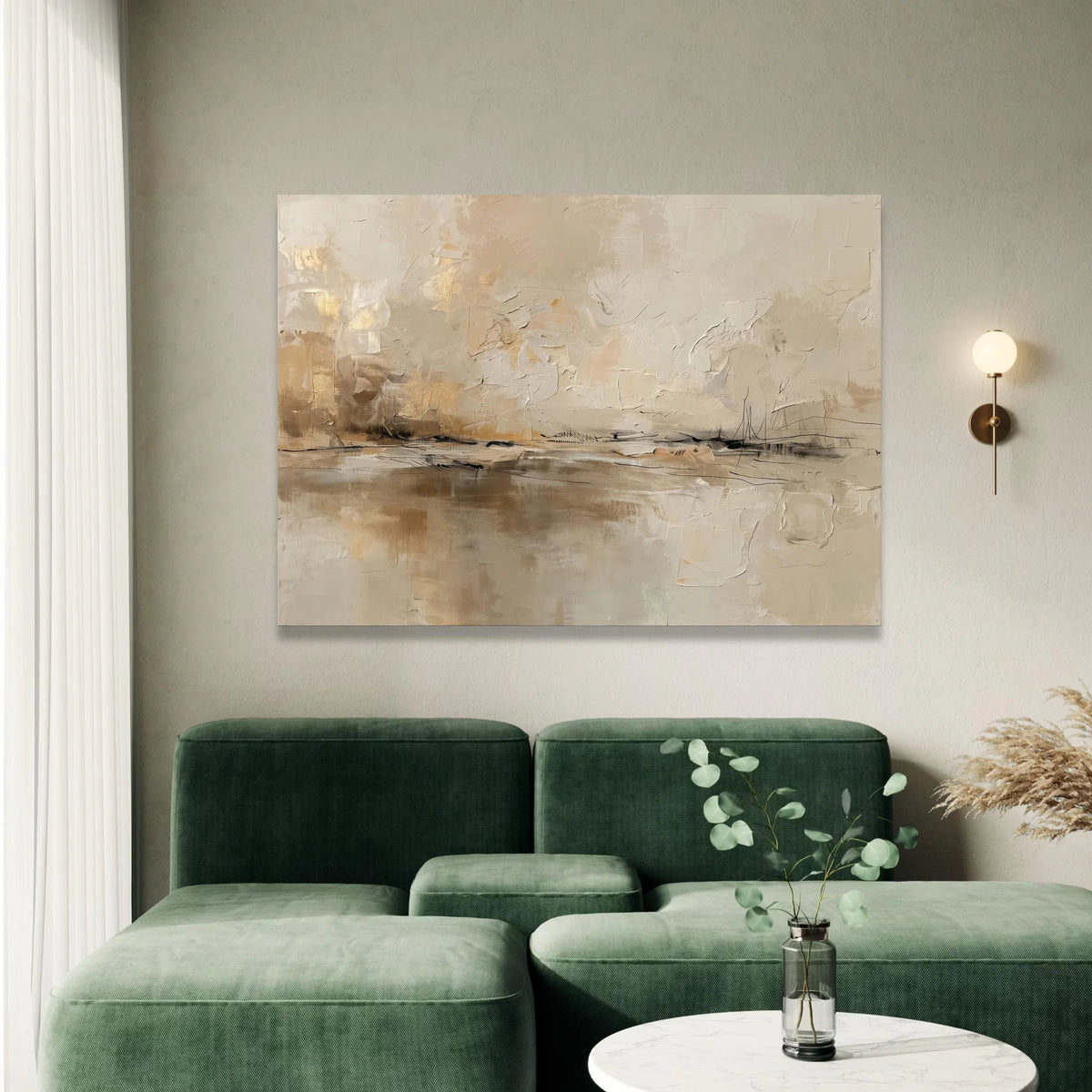 Neutral Abstract Canvas Wall Art, Beige Brown Modern Painting, Contemporary Home Decoration, Large Statement Artwork, Canvas Print Art
