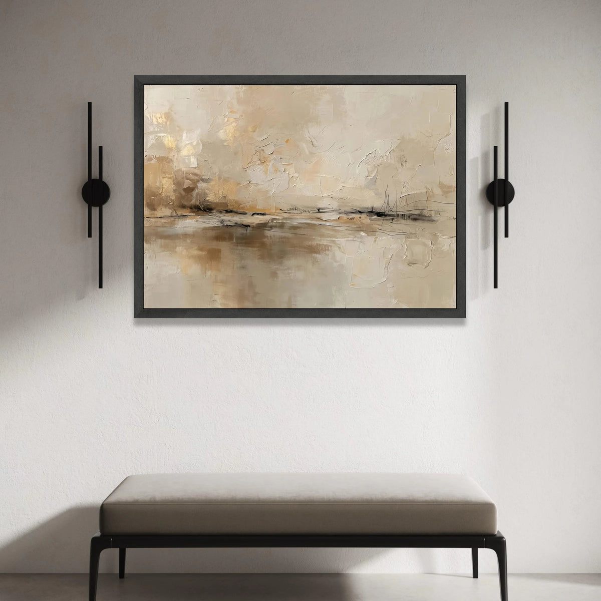 Neutral Abstract Canvas Wall Art, Beige Brown Modern Painting, Contemporary Home Decoration, Large Statement Artwork, Canvas Print Art