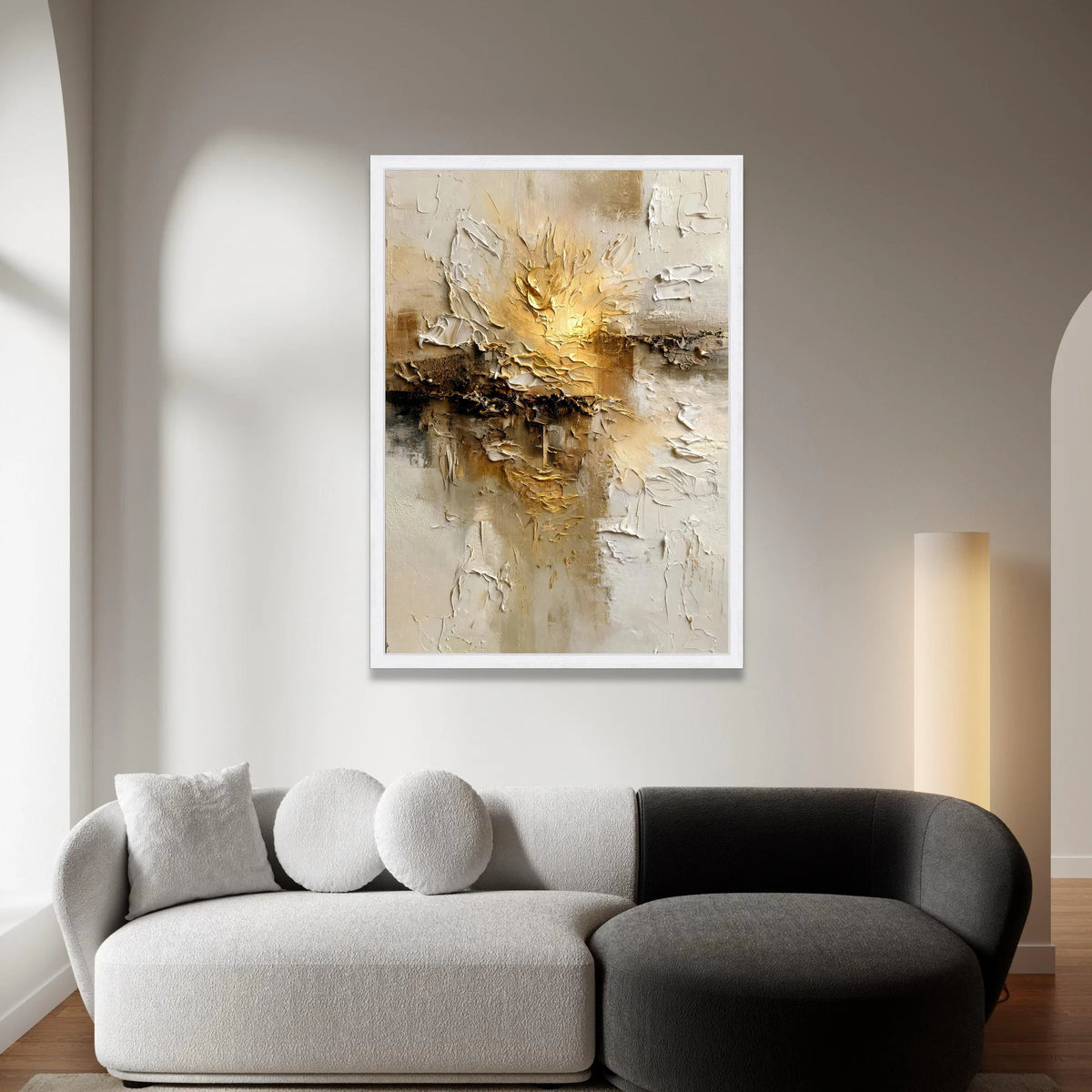 Warm Neutral Abstract Canvas Wall Art, Earth Tone Modern Painting, Contemporary Home Decor, Look Canvas, Elegant Interior Canvas Print Art
