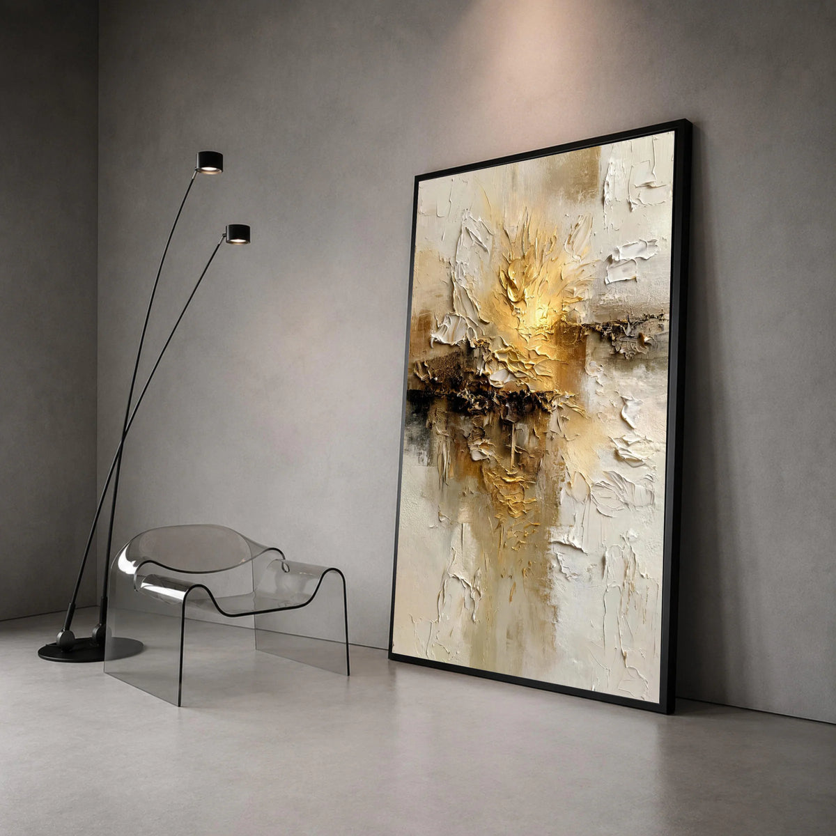 Warm Neutral Abstract Canvas Wall Art, Earth Tone Modern Painting, Contemporary Home Decor, Look Canvas, Elegant Interior Canvas Print Art