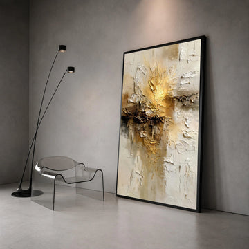 Warm Neutral Abstract Canvas Wall Art, Earth Tone Modern Painting, Contemporary Home Decor, Look Canvas, Elegant Interior Canvas Print Art