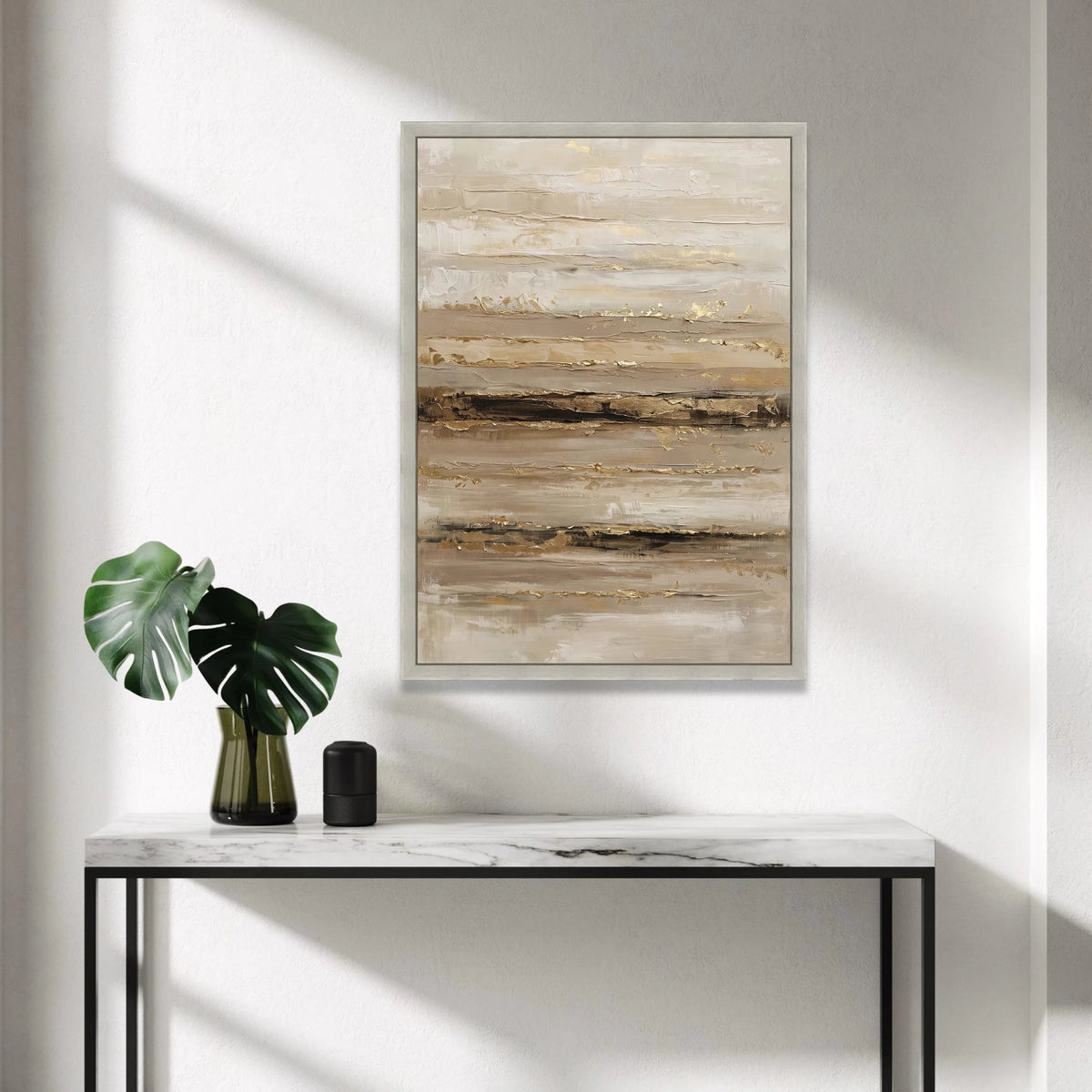 Neutral Toned Abstract Stripes Canvas Wall Art, Horizontal Lines Canvas, Modern Living Room Decor, Earthy Colors Canvas Canvas Print Art