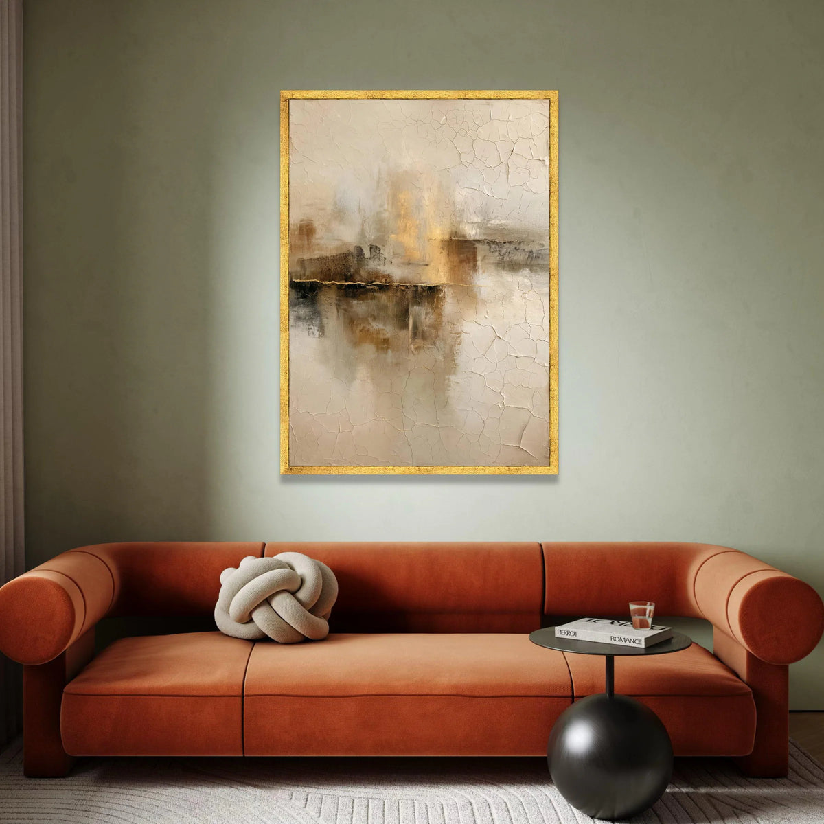 Warm Neutral Abstract Canvas, Rustic Cracked Wall Art, Earth Tone Decor, Modern Home Accent, Beige Brown Canvas Painting Canvas Print Art