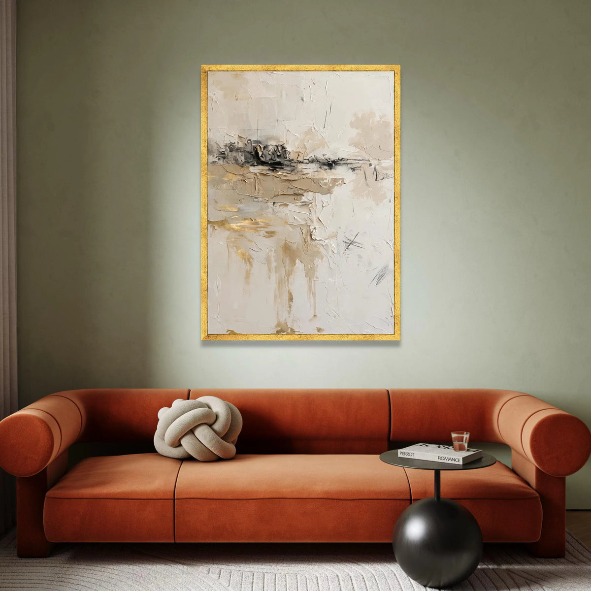 Neutral Abstract Canvas Wall Art, Modern Beige Cream Painting, Minimalist Home Decor, Contemporary Canvas, Ready to Hang Canvas Print Art
