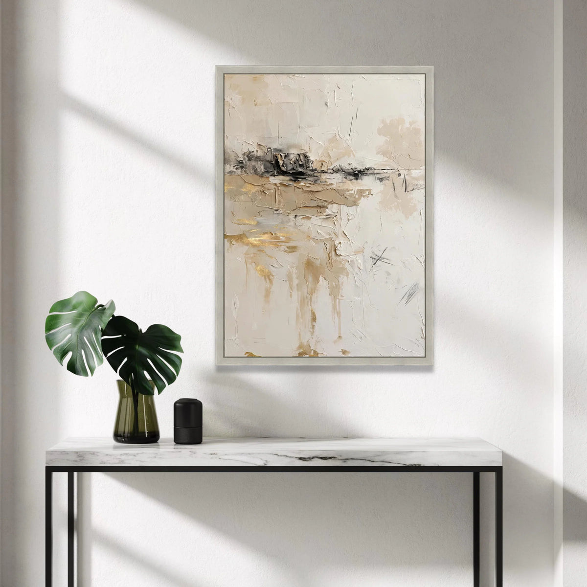 Neutral Abstract Canvas Wall Art, Modern Beige Cream Painting, Minimalist Home Decor, Contemporary Canvas, Ready to Hang Canvas Print Art