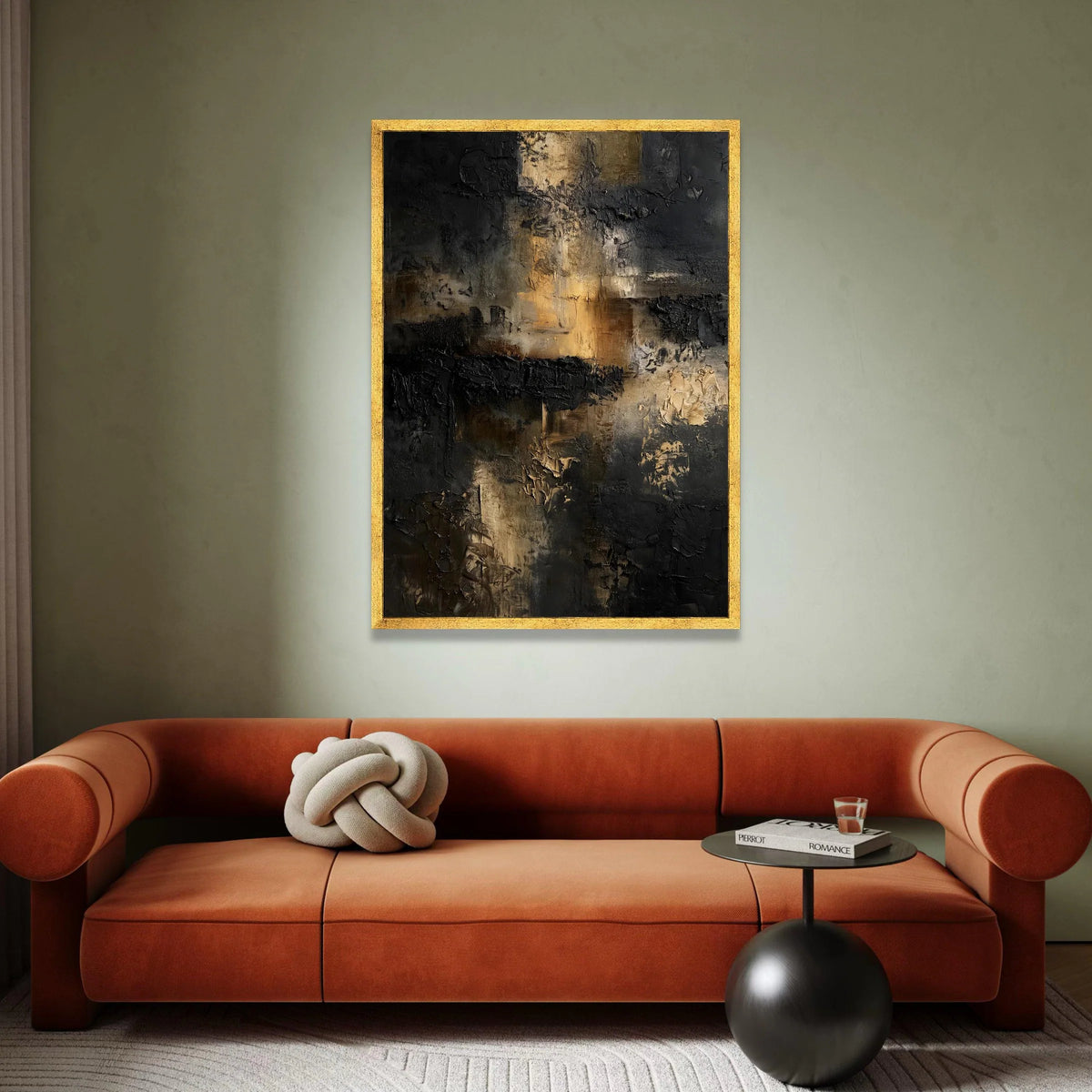 Dark Abstract Canvas Wall Art, Modern Black and Gold Canvas, Contemporary Home Decoration, Look Artwork, Stylish Wall Canvas Print Art