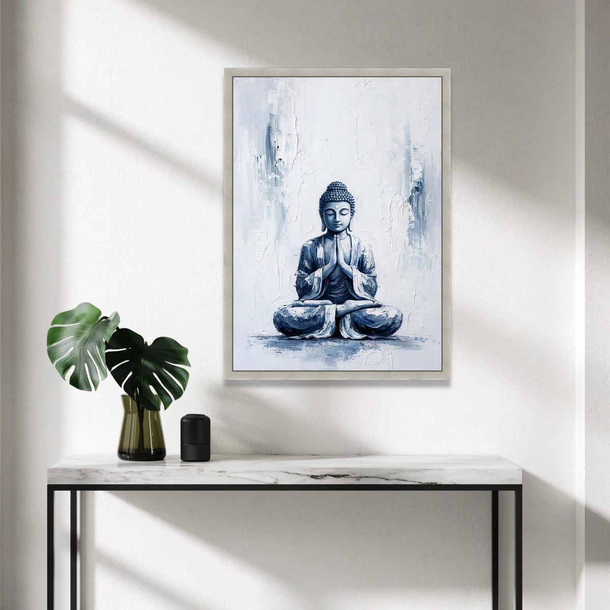 Serene Buddha Meditation Canvas, Spiritual Wall Art, Zen Decor, Tranquil Home Decoration, Peaceful Buddha Portrait Canvas Canvas Print Art