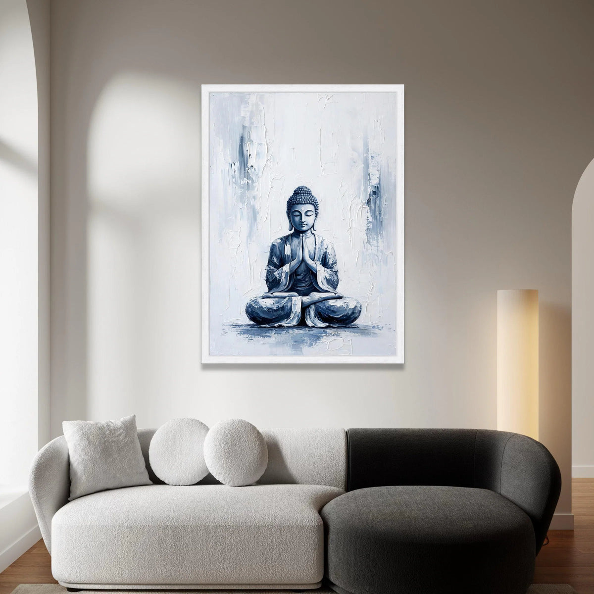 Serene Buddha Meditation Canvas, Spiritual Wall Art, Zen Decor, Tranquil Home Decoration, Peaceful Buddha Portrait Canvas Canvas Print Art