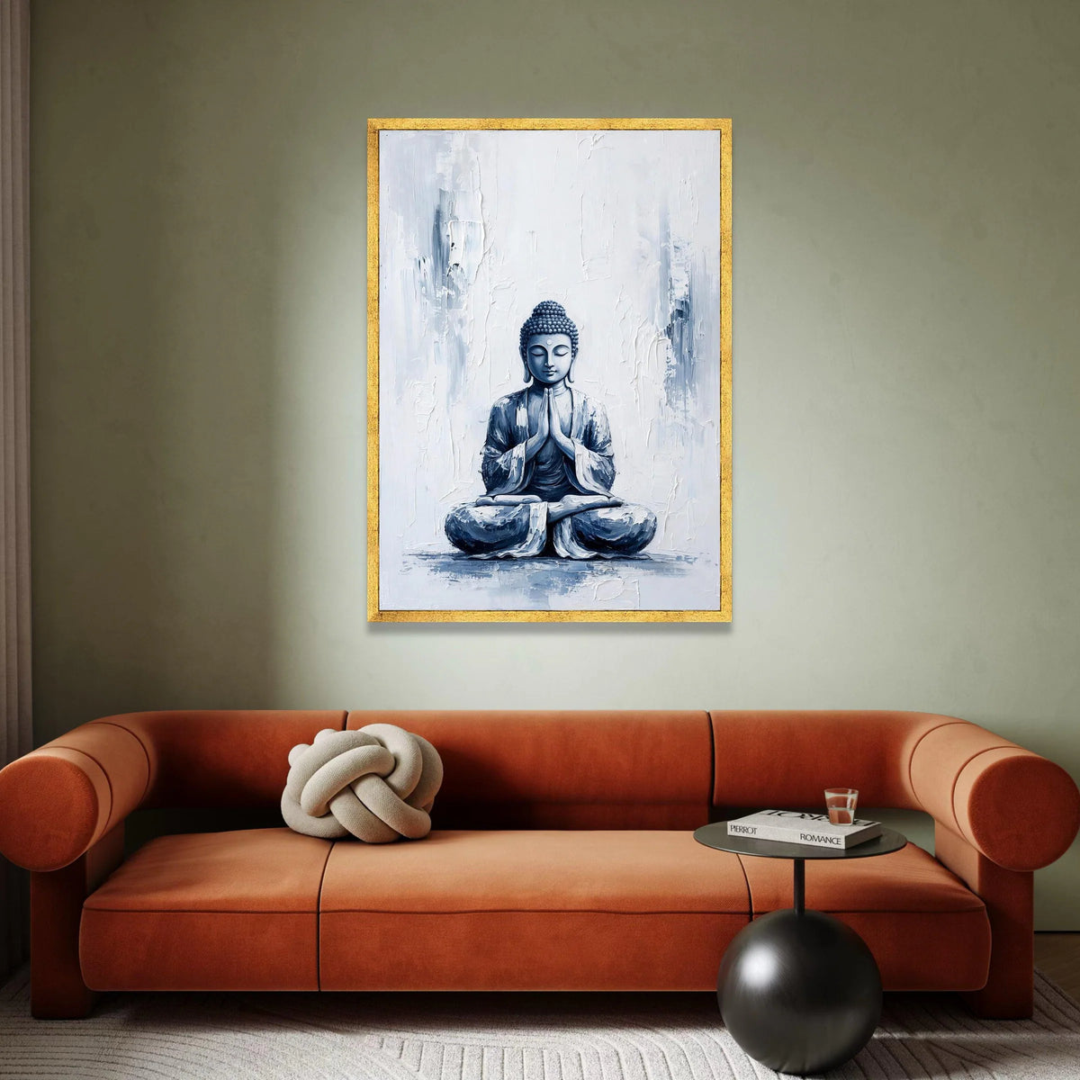 Serene Buddha Meditation Canvas, Spiritual Wall Art, Zen Decor, Tranquil Home Decoration, Peaceful Buddha Portrait Canvas Canvas Print Art