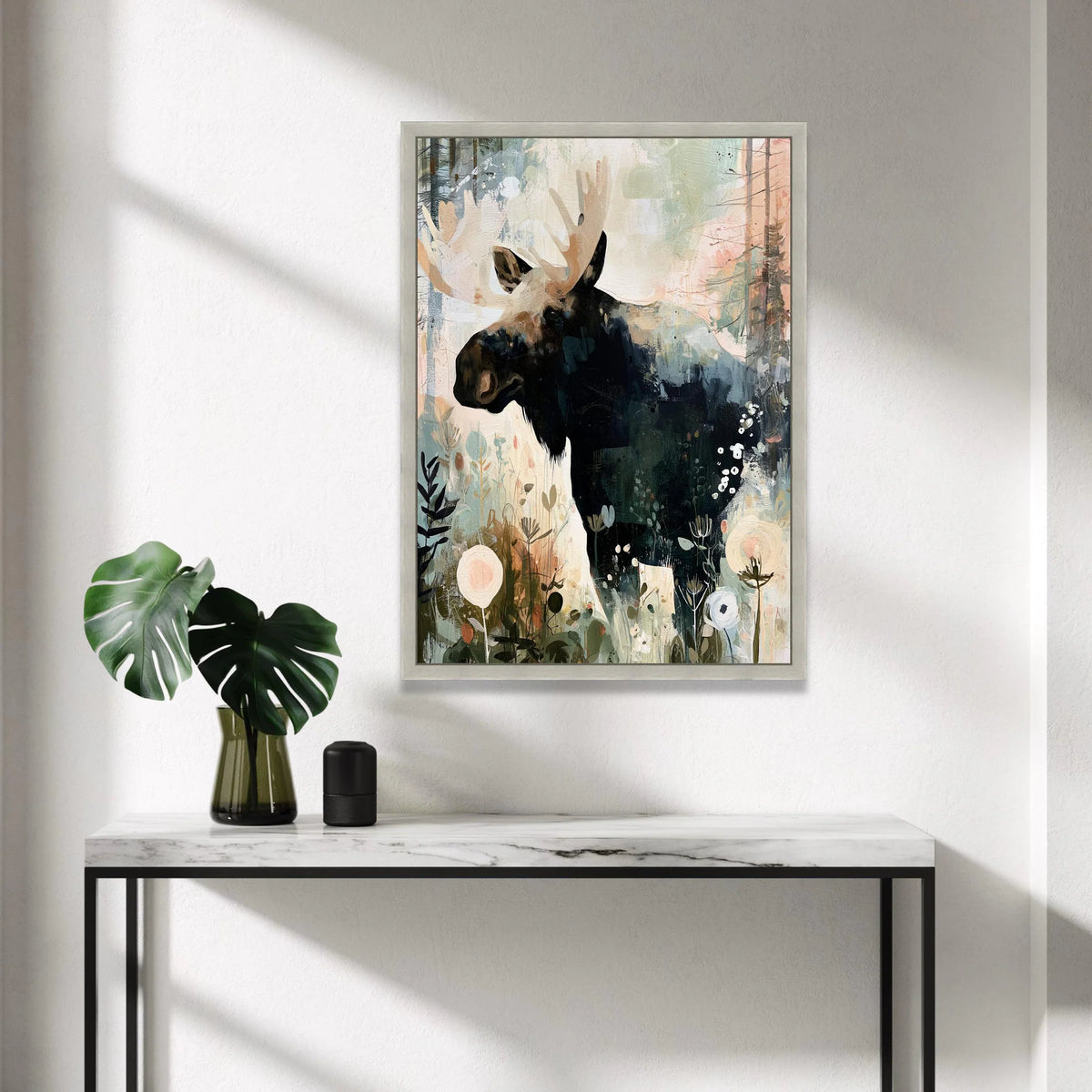 Majestic Moose Canvas Wall Art, Woodland Animal Painting, Nature-Inspired Home Decor, Forest Wildlife Canvas, Rustic Wall Canvas Print Art