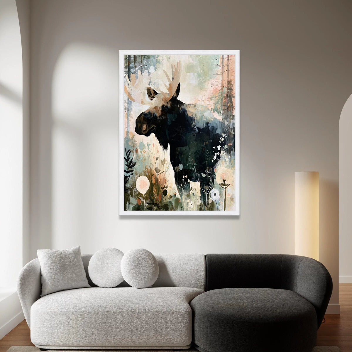 Majestic Moose Canvas Wall Art, Woodland Animal Painting, Nature-Inspired Home Decor, Forest Wildlife Canvas, Rustic Wall Canvas Print Art