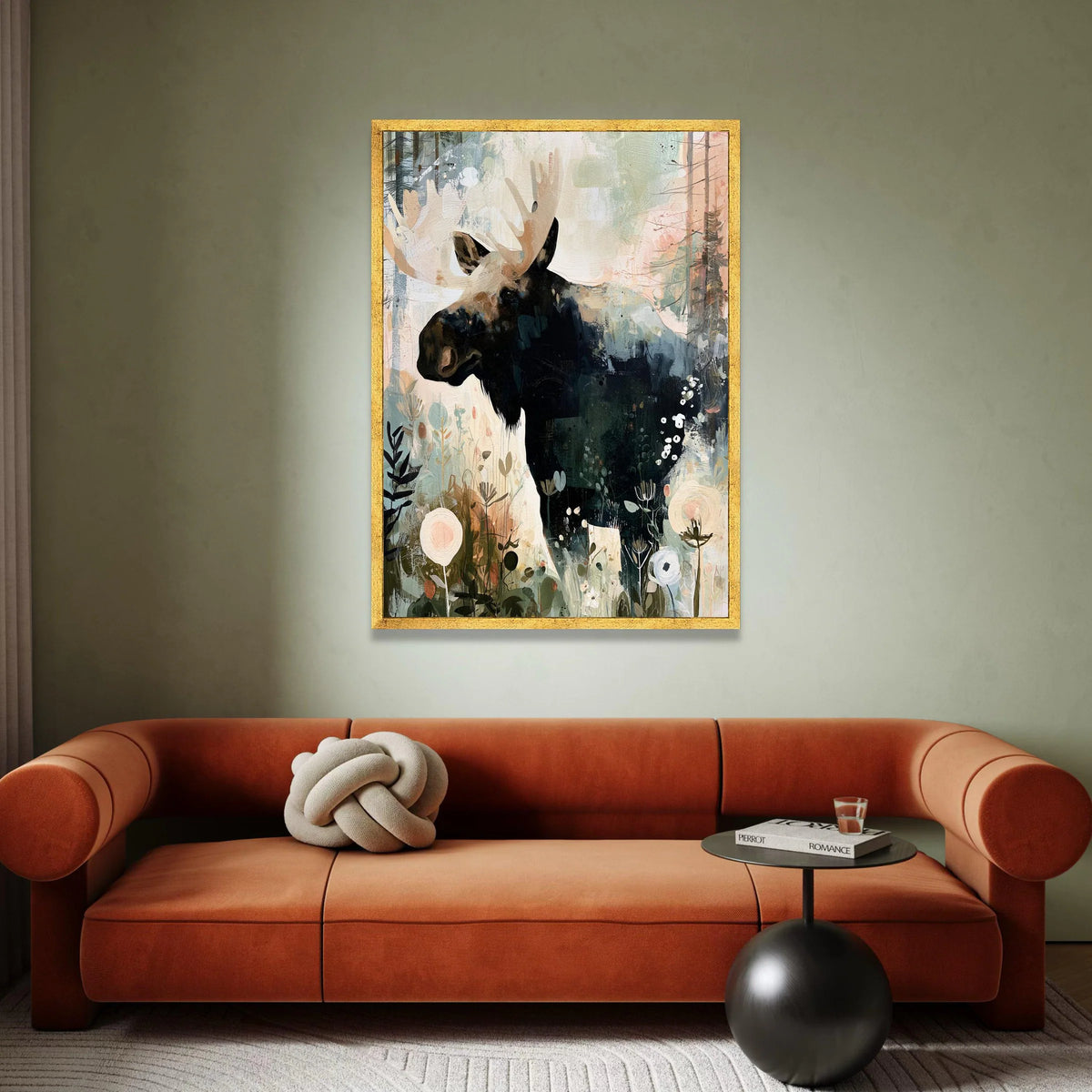 Majestic Moose Canvas Wall Art, Woodland Animal Painting, Nature-Inspired Home Decor, Forest Wildlife Canvas, Rustic Wall Canvas Print Art