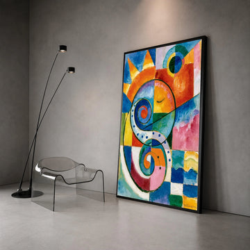 Vibrant Abstract Spiral Canvas, Colorful Geometric Wall Art, Modern Art Decor, Contemporary Canvas Painting, Bold Home Canvas Print Art