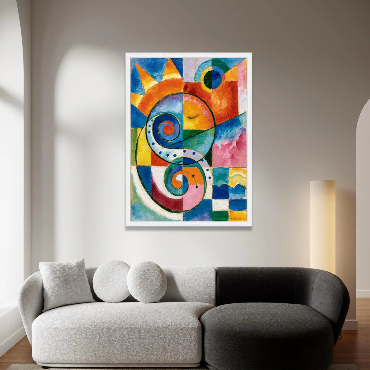 Vibrant Abstract Spiral Canvas, Colorful Geometric Wall Art, Modern Art Decor, Contemporary Canvas Painting, Bold Home Canvas Print Art