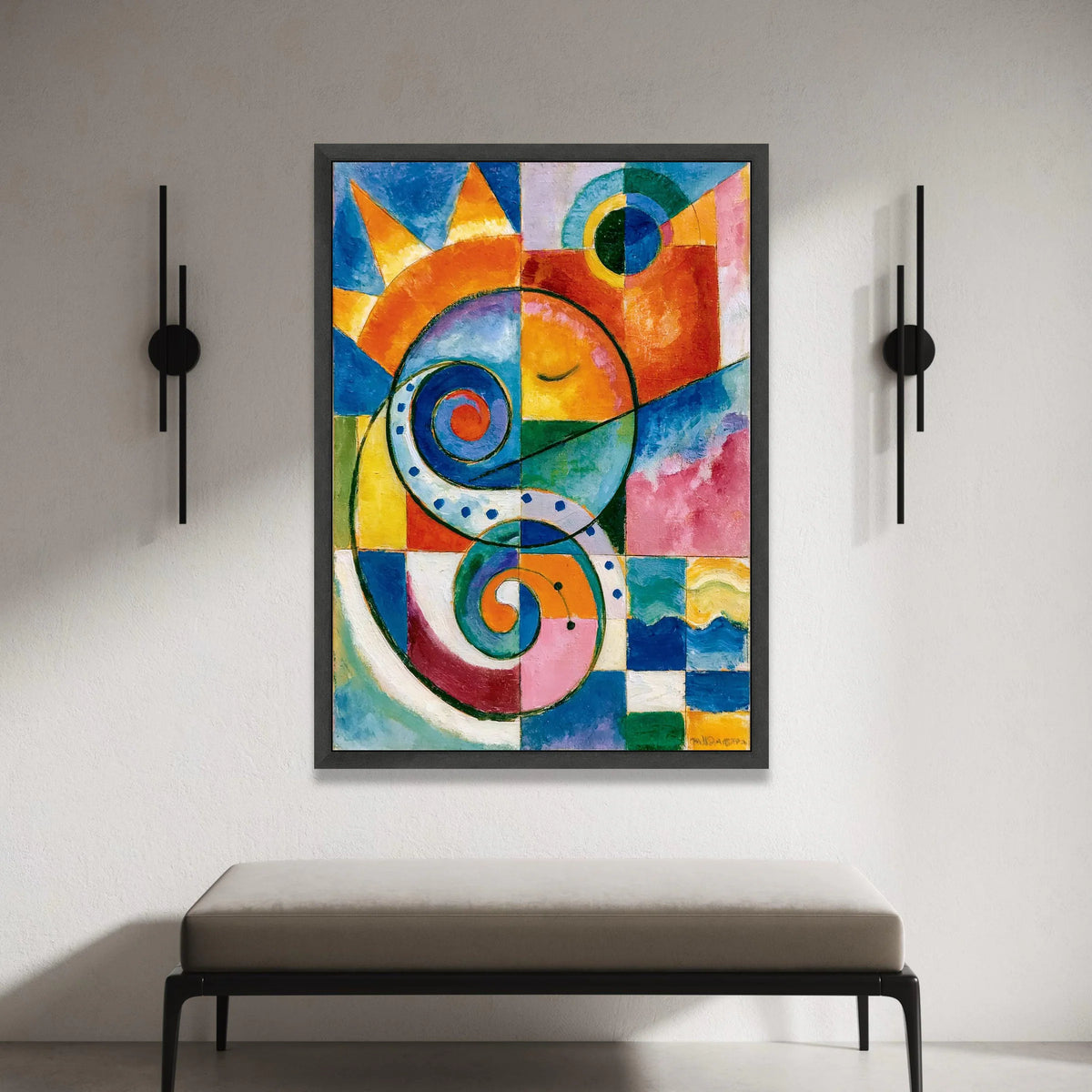 Vibrant Abstract Spiral Canvas, Colorful Geometric Wall Art, Modern Art Decor, Contemporary Canvas Painting, Bold Home Canvas Print Art