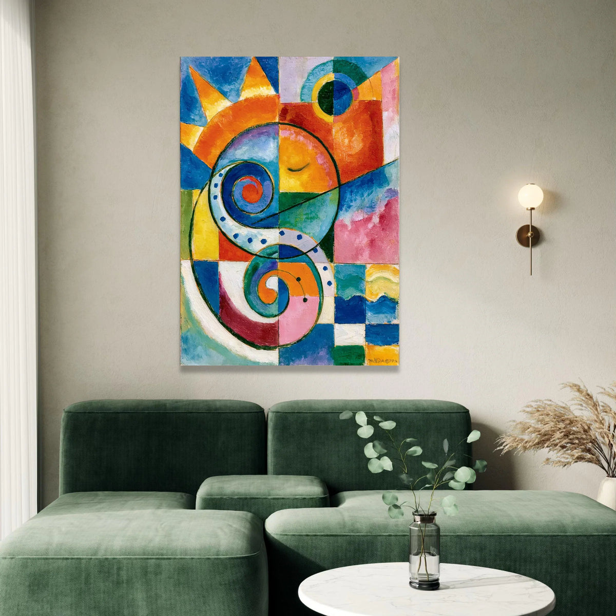 Vibrant Abstract Spiral Canvas, Colorful Geometric Wall Art, Modern Art Decor, Contemporary Canvas Painting, Bold Home Canvas Print Art