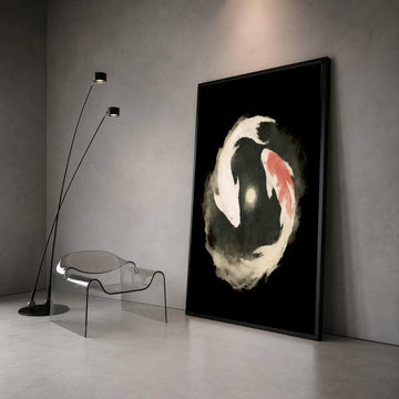Koi Fish Yin Yang Canvas, Japanese Water Garden Art, Serene Fish Wall Decor, Zen Canvas, Tranquil Home Decoration Canvas Print Art