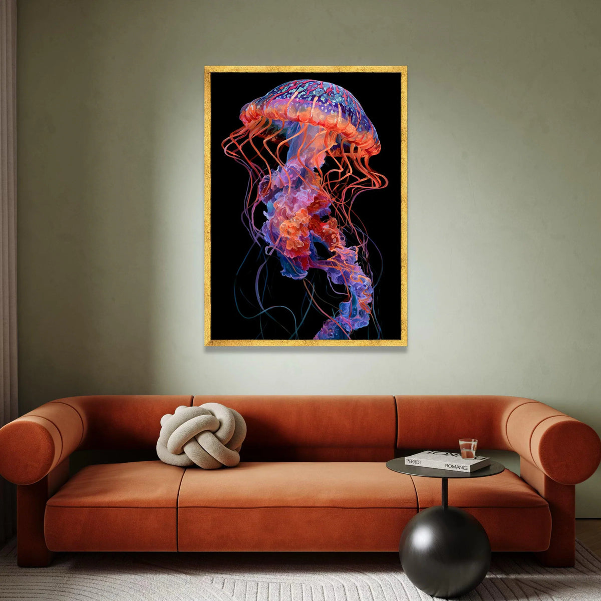 Vibrant Jellyfish Canvas Wall Art, Colorful Ocean Life Decoration, Marine Creature Canvas, Underwater Sea Art, Ready to Canvas Print Art